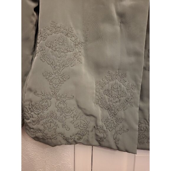 J. Jill Sage Green Embroidered Stitched Lined Coat Jacket Sz Small Button Up - Picture 2 of 11